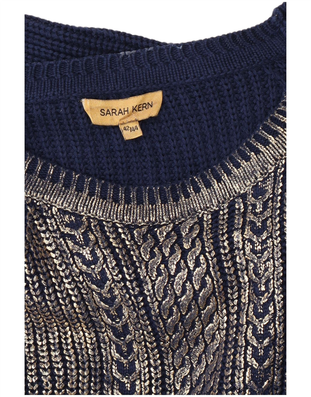 VINTAGE Womens Jumper Dress IT 42/44 Medium Navy Blue Colourblock