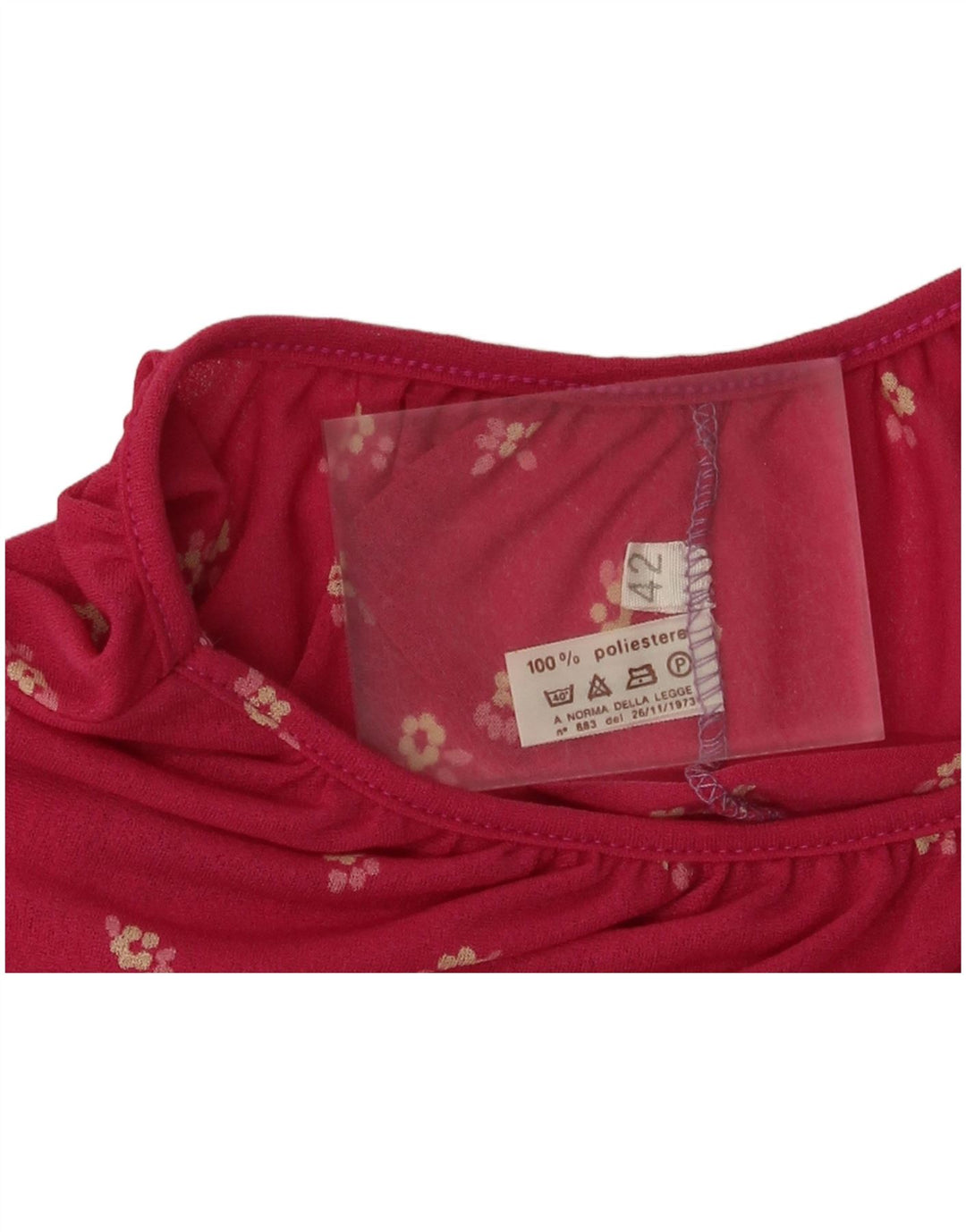 Vintage Dame Tunika Kjole EU 42 Large Pink Floral Polyester
