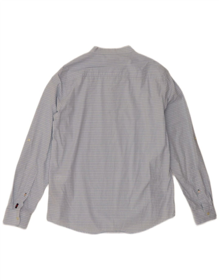 Kappa herre pullover skjorte stor blå nålestribet bomuld