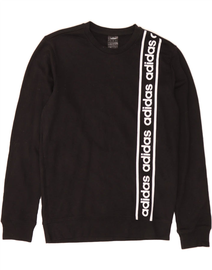 ADIDAS Mens Graphic Sweatshirt Jumper Medium Black Cotton Vintage Adidas and Second-Hand Adidas from Messina Hembry 