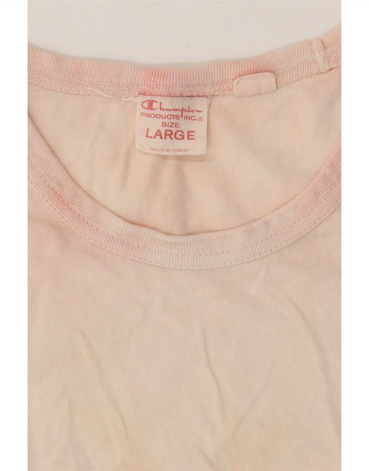 Champion Herre T-shirt Top Large Pink Tie Dye