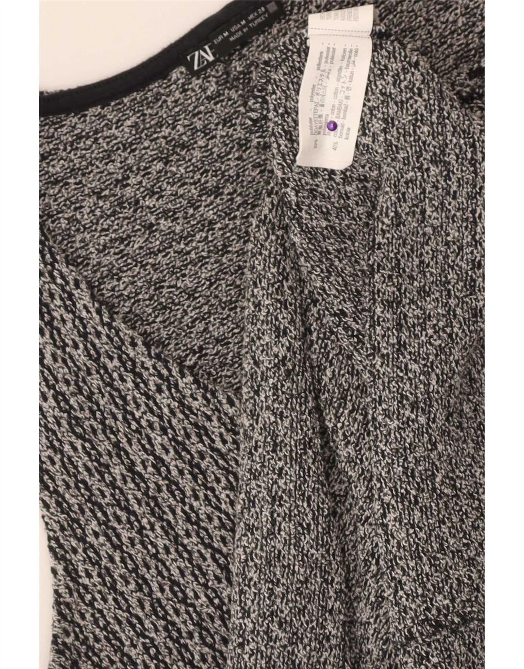 Zara Damevest Top UK 12 Medium Grå Polyester