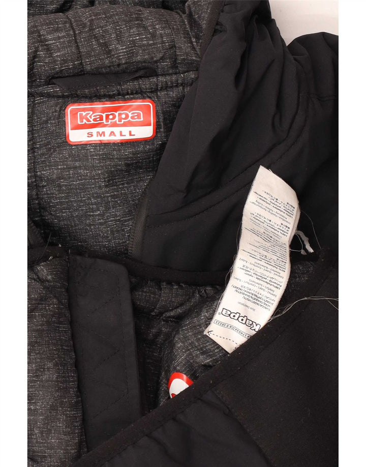 Kappa Herre Hooded Graphic Windbreaker Jacket UK 36 Small Black Polyamide