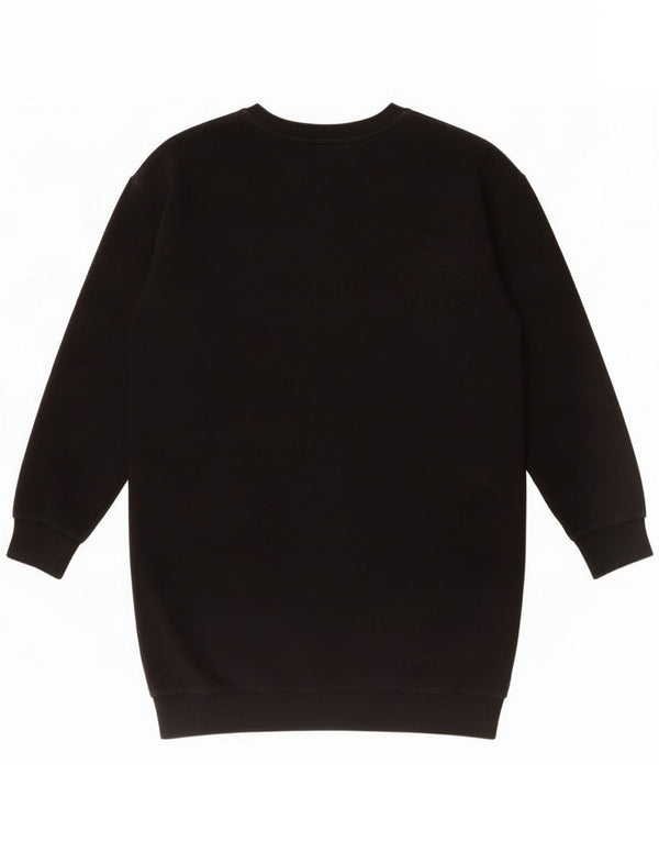 Moschino Girls Graphic Sweatshirt Jumper Dress 13-14 Years Black Cotton