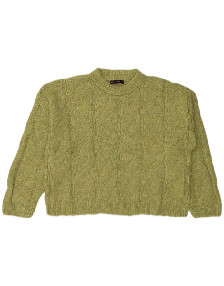 Marks & Spencer Dame Oversized Crew Neck sweater UK 16 Large Green