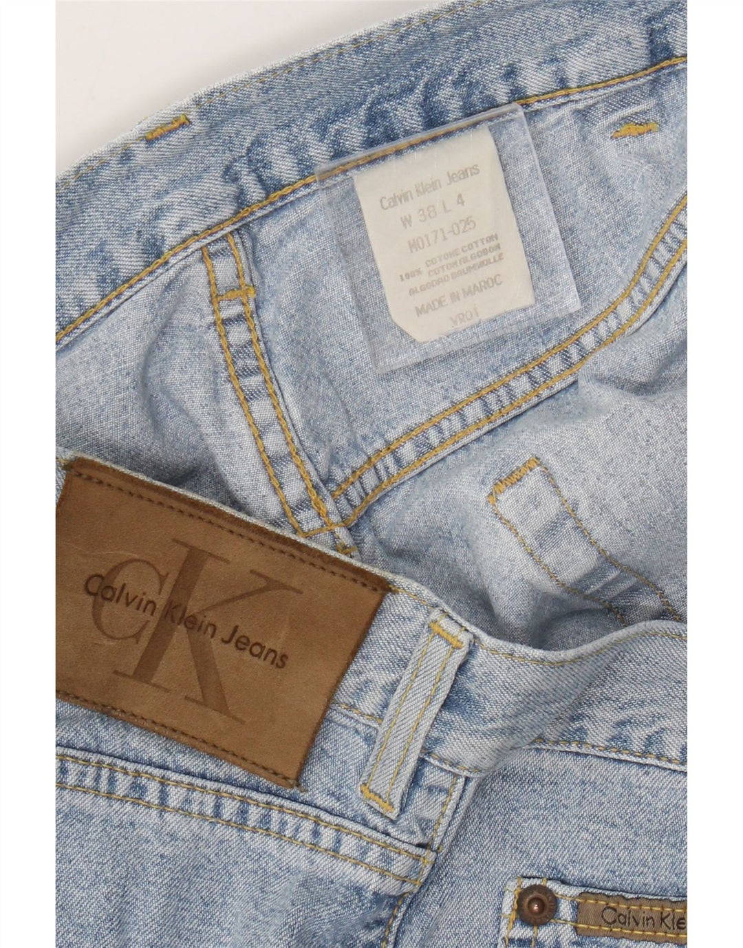 Calvin Klein Straight Jeans til mænd W38 L29 Blå Bomuld