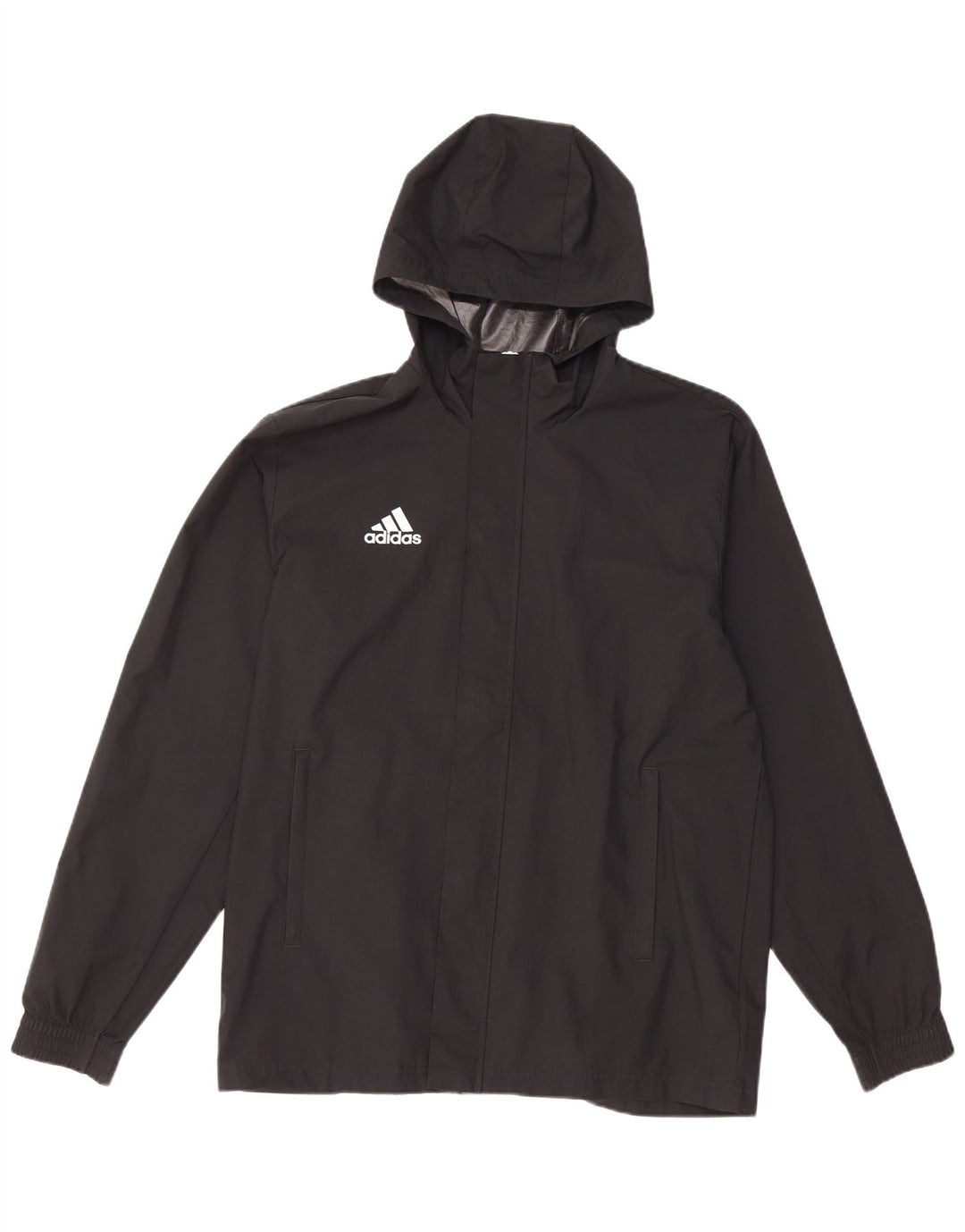 ADIDAS Regnjakke med hætte til mænd UK 38 Medium Sort Polyester