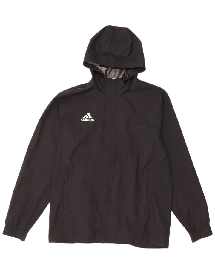 ADIDAS Regnjakke med hætte til mænd UK 38 Medium Sort Polyester