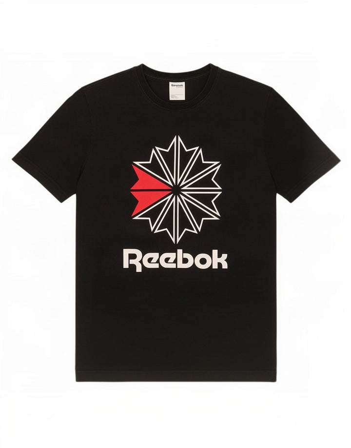 Reebok Herre grafisk T-shirt Top Medium Sort