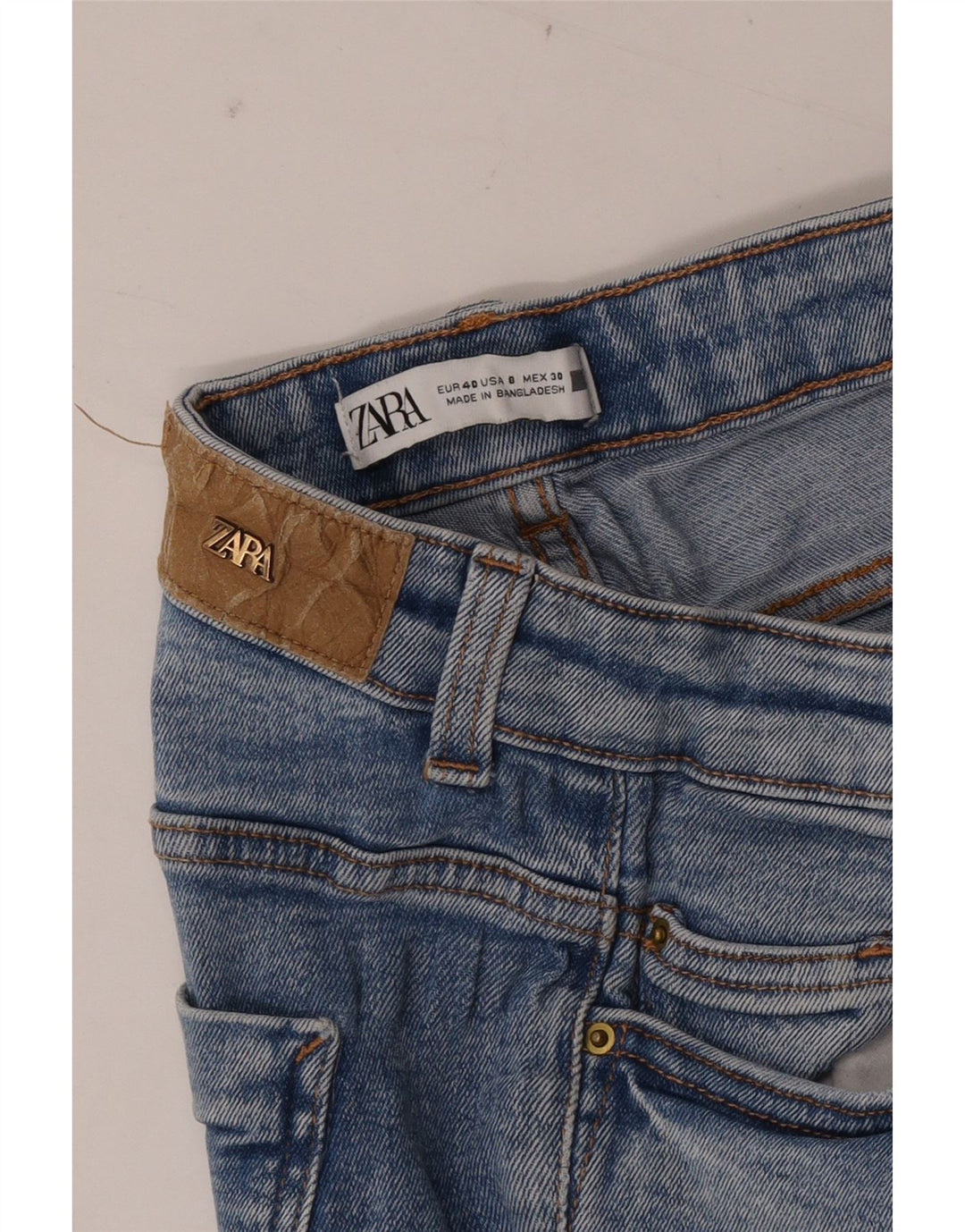 Zara Dame Slim Jeans EU 40 Medium W30 L27 Blå Bomuld