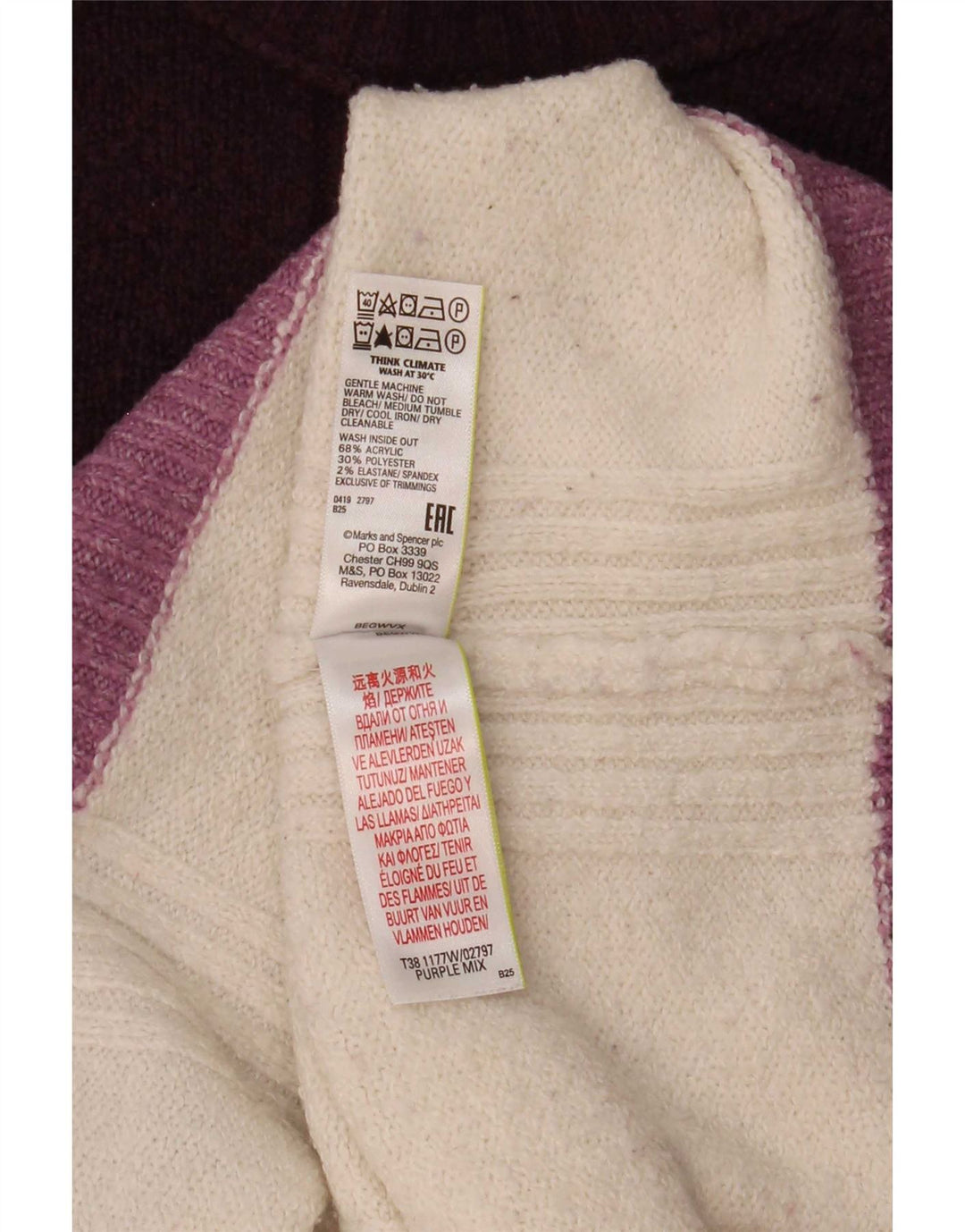 Marks & Spencer Dame sweater med rund hals DK 16 Stor lilla