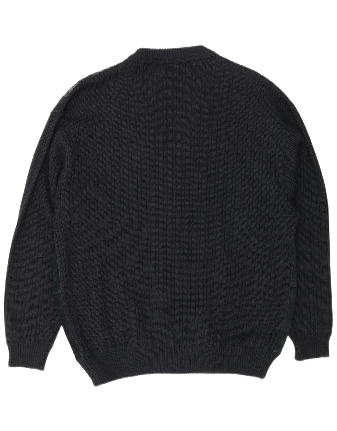 Malagrida Herre Cardigan Sweater XL Sort Stribet Uld
