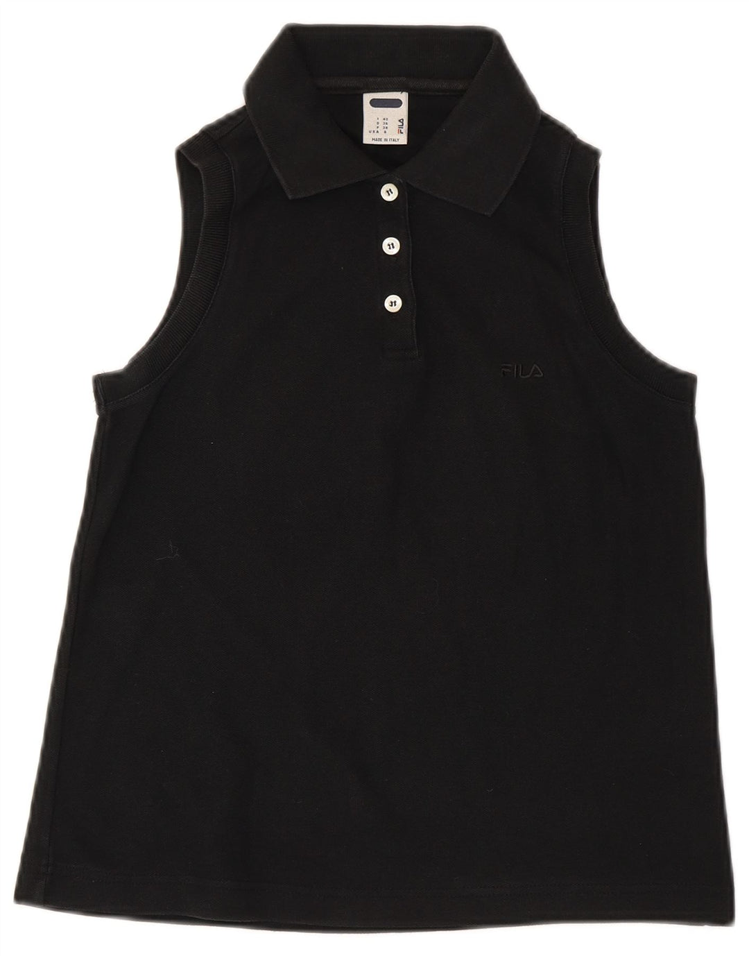 Fila ærmeløs poloshirt til kvinder IT 42 Medium Sort bomuld