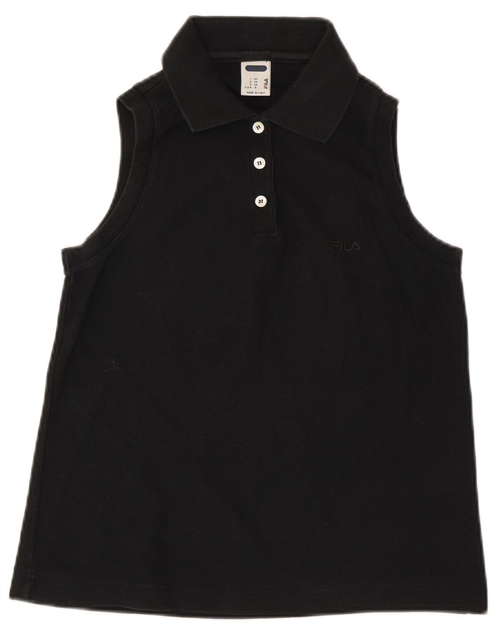 Fila ærmeløs poloshirt til kvinder IT 42 Medium Sort bomuld