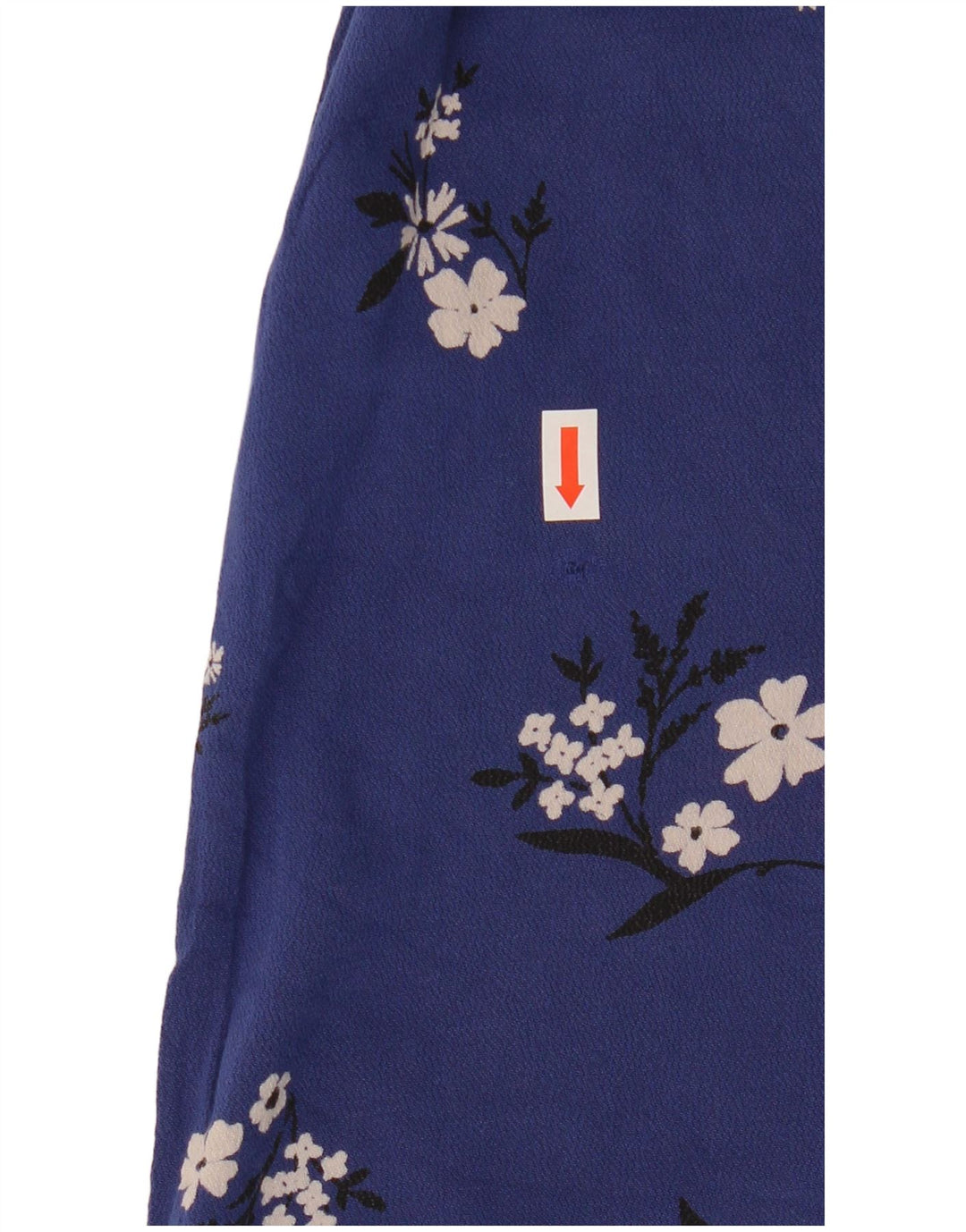 Marks & Spencer Dame Langærmet Bluse Top UK 12 Medium Navy Blue Floral