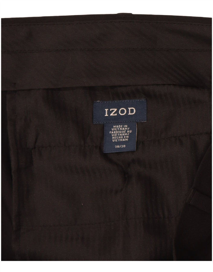 IZOD Straight Suit Bukser til mænd W38 L30 Sort polyester