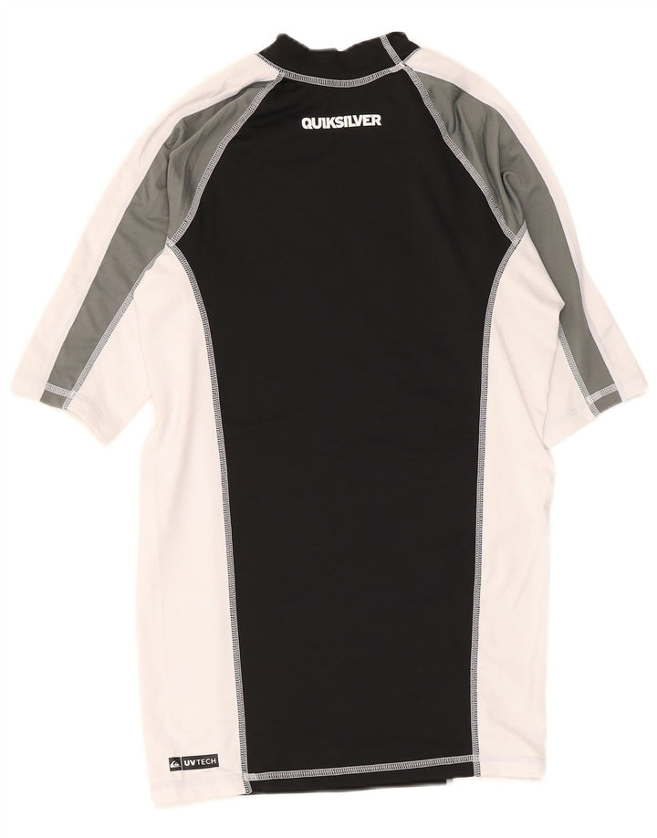 Quiksilver Herre grafisk T-shirt Top Stor Sort Colourblock Polyester