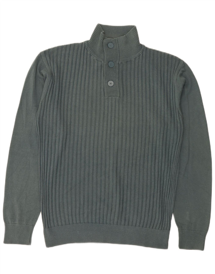 Jack & Jones Herre Button Neck Jumper Sweater XL Grøn Bomuld