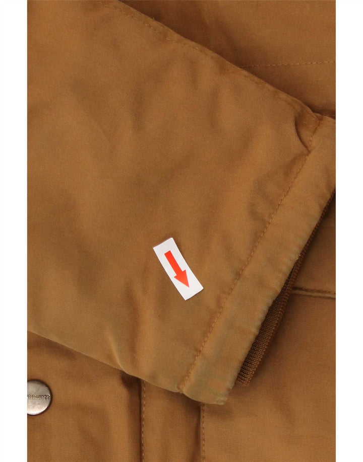 Carhartt Herre Hooded Parka Jacket UK 38 Medium Beige Colourblock Polyester