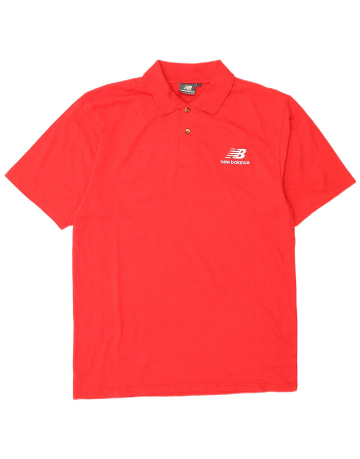 New Balance herre poloshirt stor rød bomuld