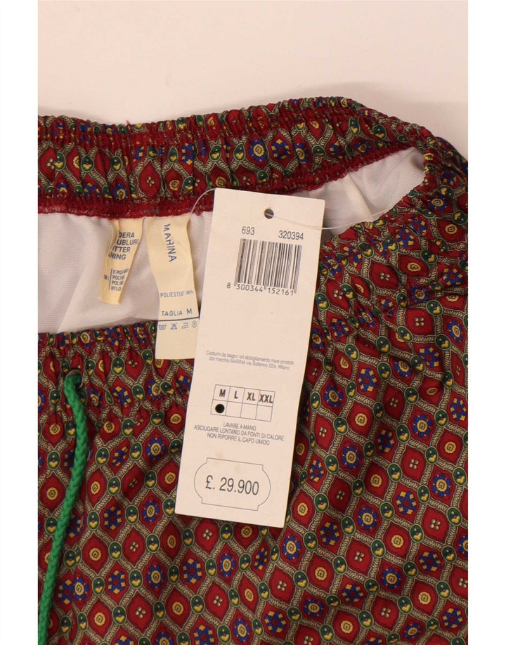 Vintage badeshorts til mænd mellem brun geometrisk polyester