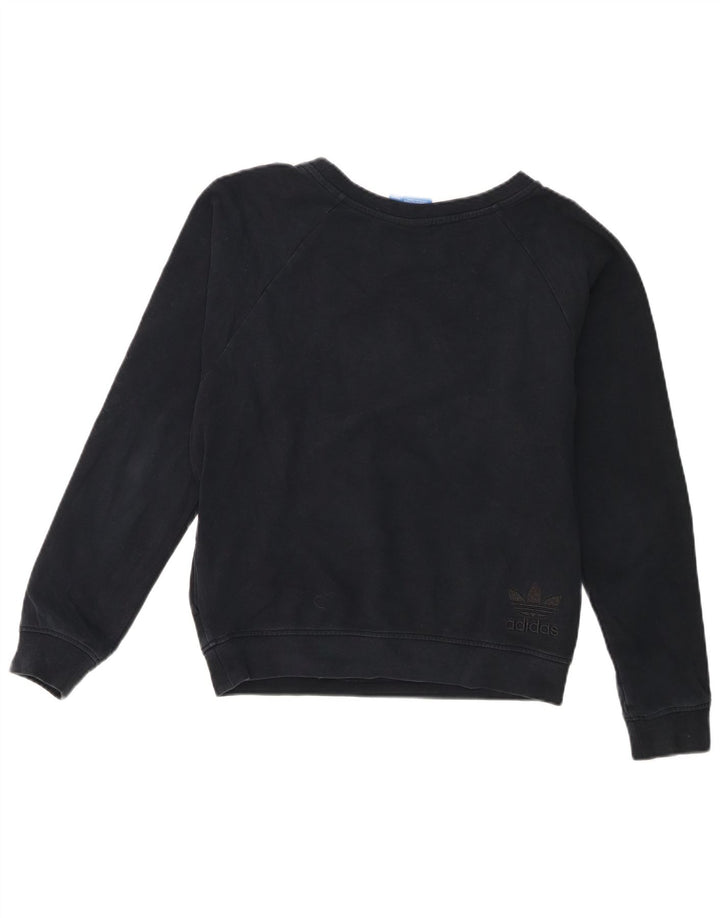 Adidas Womens Graphic Oversized Sweatshirt Jumper UK 10 Small Navy Blue