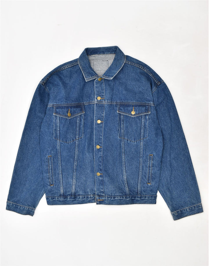 VINTAGE Denimjakke til mænd UK 40 Large Blue Cotton