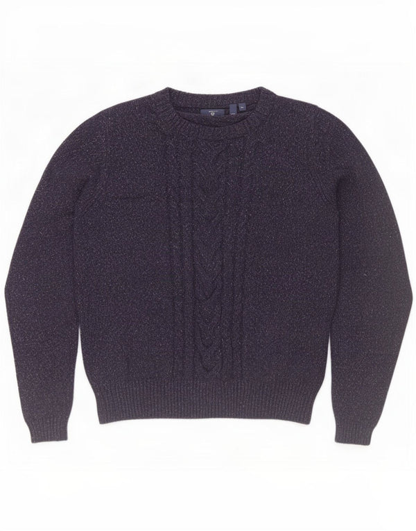 Gant Dame Boat Neck Jumper Sweater UK 18 XL Marineblå Flecked Alpaca Uld