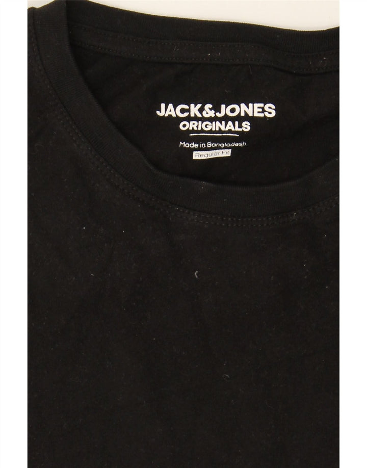 JACK & JONES Mens Regular Fit T-Shirt Top 2XL Black Cotton Vintage Jack & Jones and Second-Hand Jack & Jones from Messina Hembry 