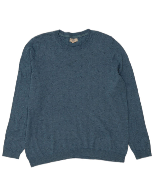 Fat Face Dame Crew Neck Jumper Sweater UK 16 Large Blue Polyester