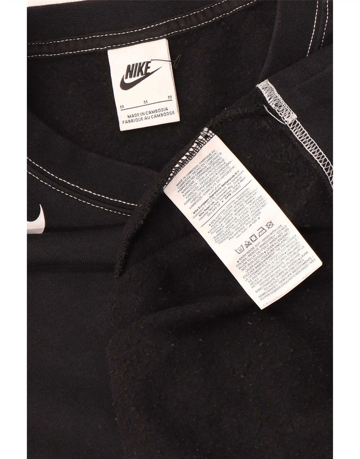Nike Herre Grafisk Oversized Sweatshirt Jumper Medium Sort Bomuld