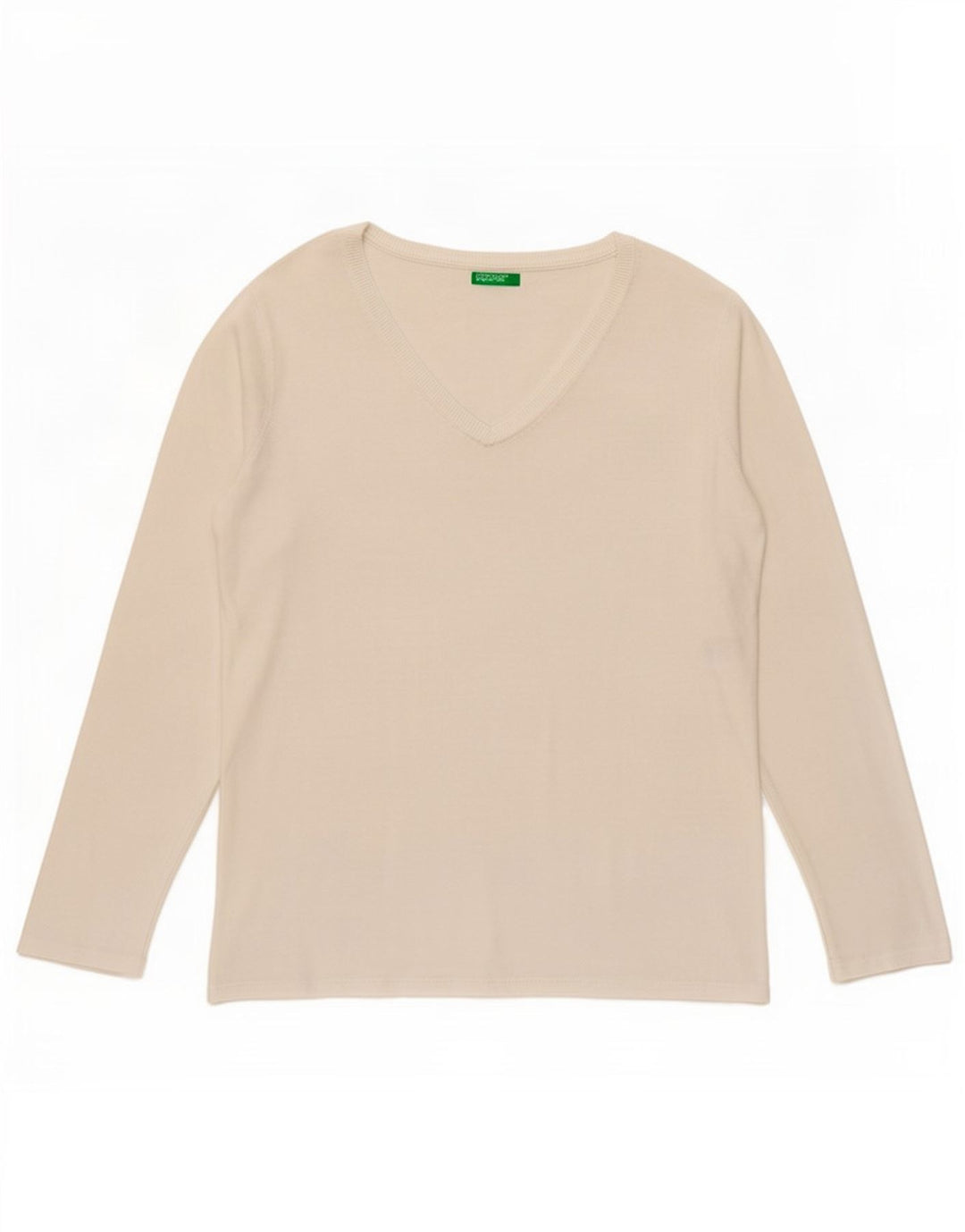 Benetton Dametop Langærmet UK 14 Medium White