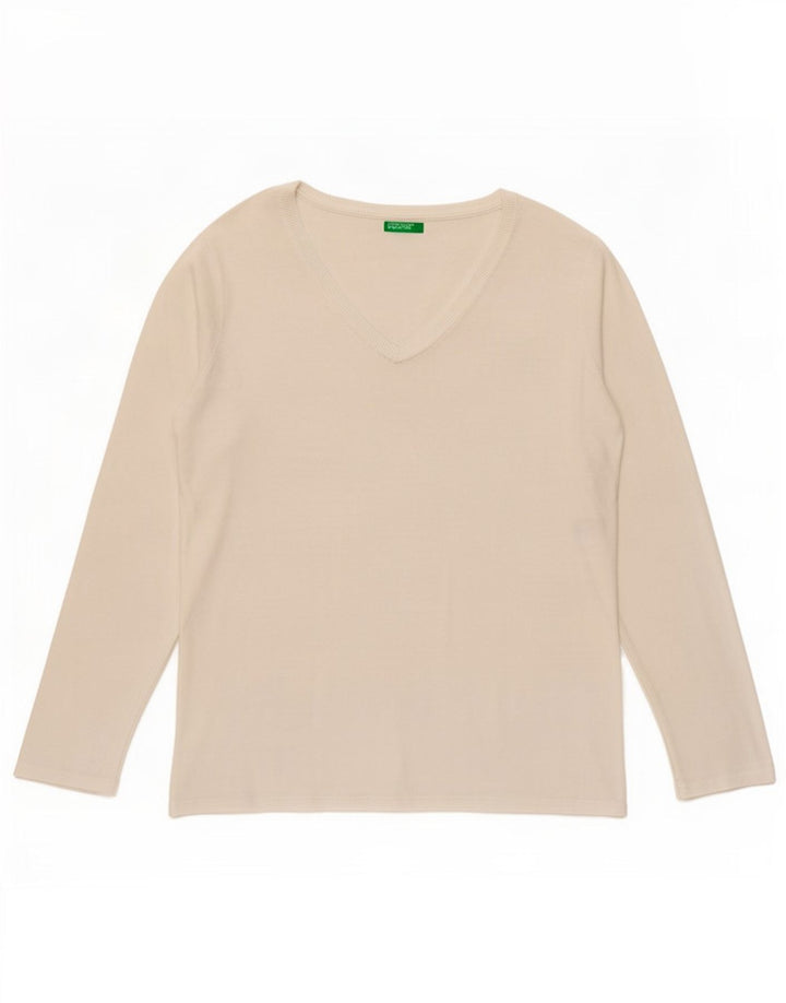 Benetton Dametop Langærmet UK 14 Medium White