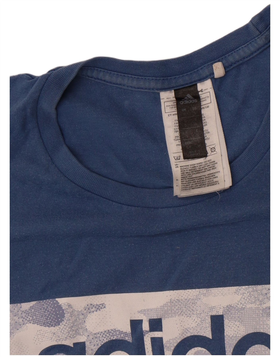 Adidas Grafisk T-shirt top til mænd, lille blå bomuld