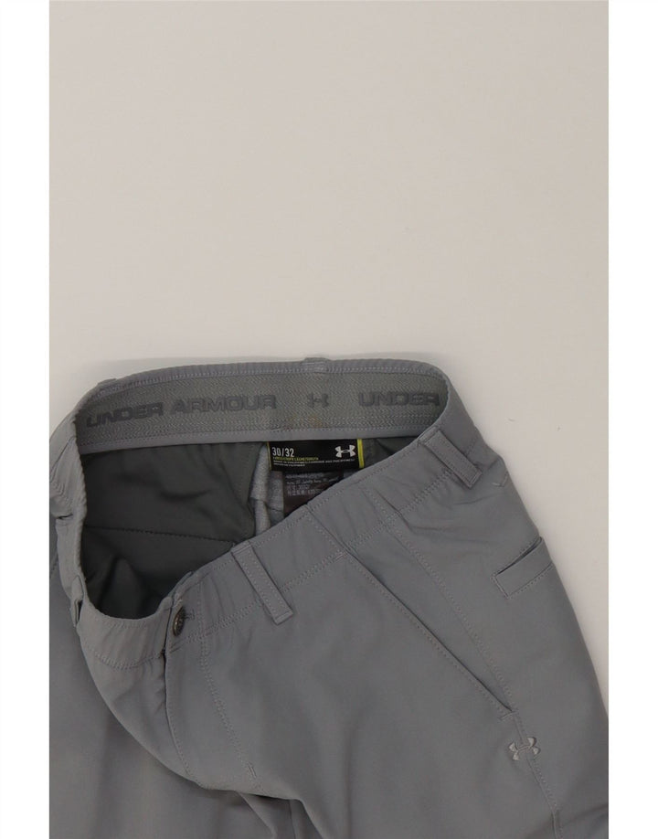 UNDER ARMOUR Mens Slim Chino Trousers W30 L32 Blue Polyester Vintage Under Armour and Second-Hand Under Armour from Messina Hembry 