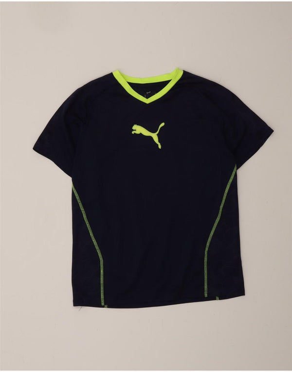 PUMA grafisk T-shirt top til kvinder Medium marineblå polyester