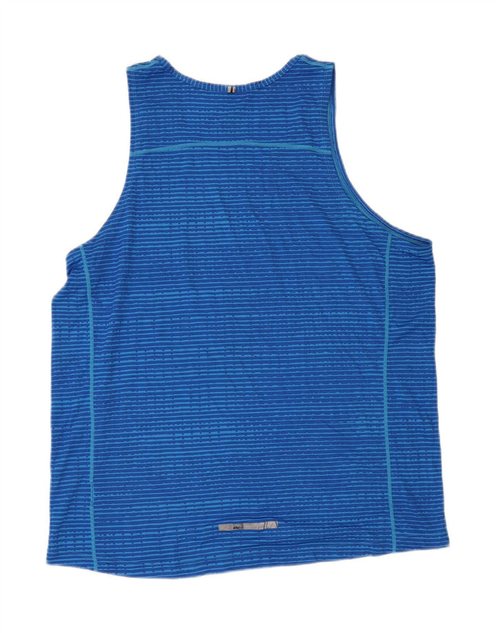 NIKE Womens Dri Fit Vest Top UK 18 XL Blue Striped