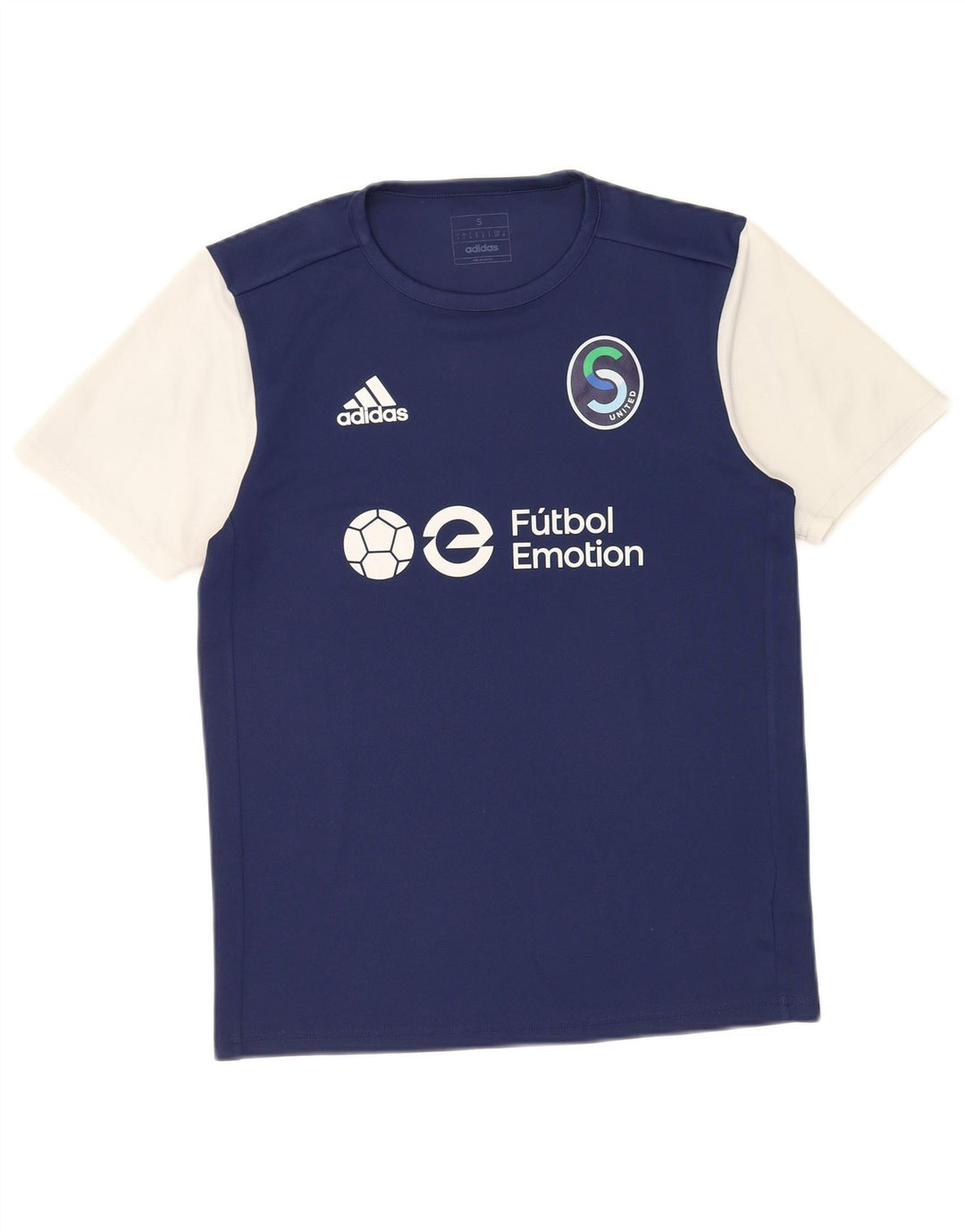 Adidas Grafisk T-shirt top til mænd, lille marineblå colourblock polyester