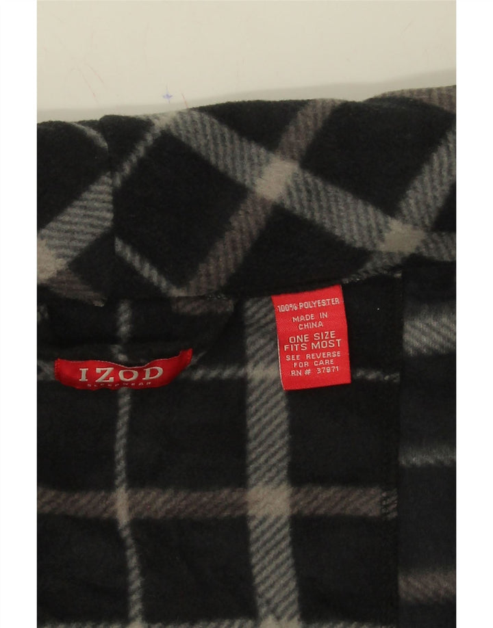 IZOD Mens Fleece Overcoat One Size Black Check Polyester Vintage Izod and Second-Hand Izod from Messina Hembry 