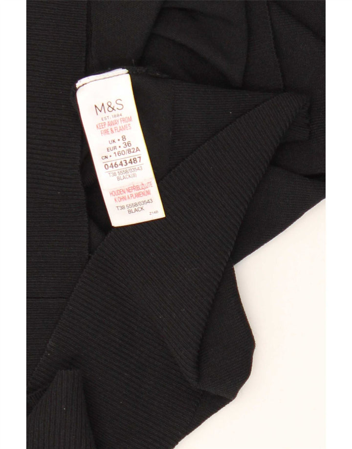 Marks & Spencer Womens Crop Oversized cardigan sweater UK 8 Small Black