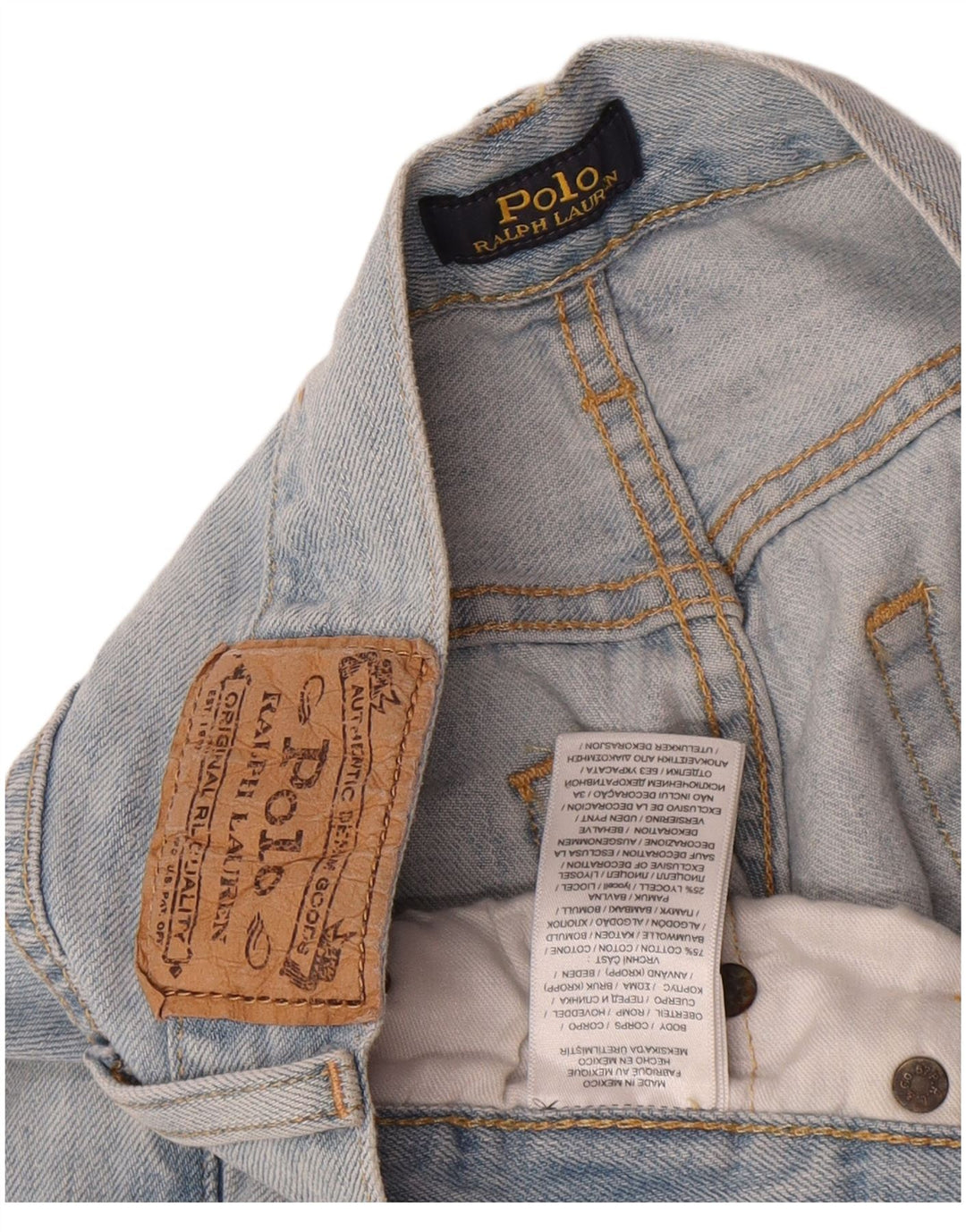 POLO RALPH LAUREN Lige jeans til kvinder W26 L26 Blå Patchwork Bomuld
