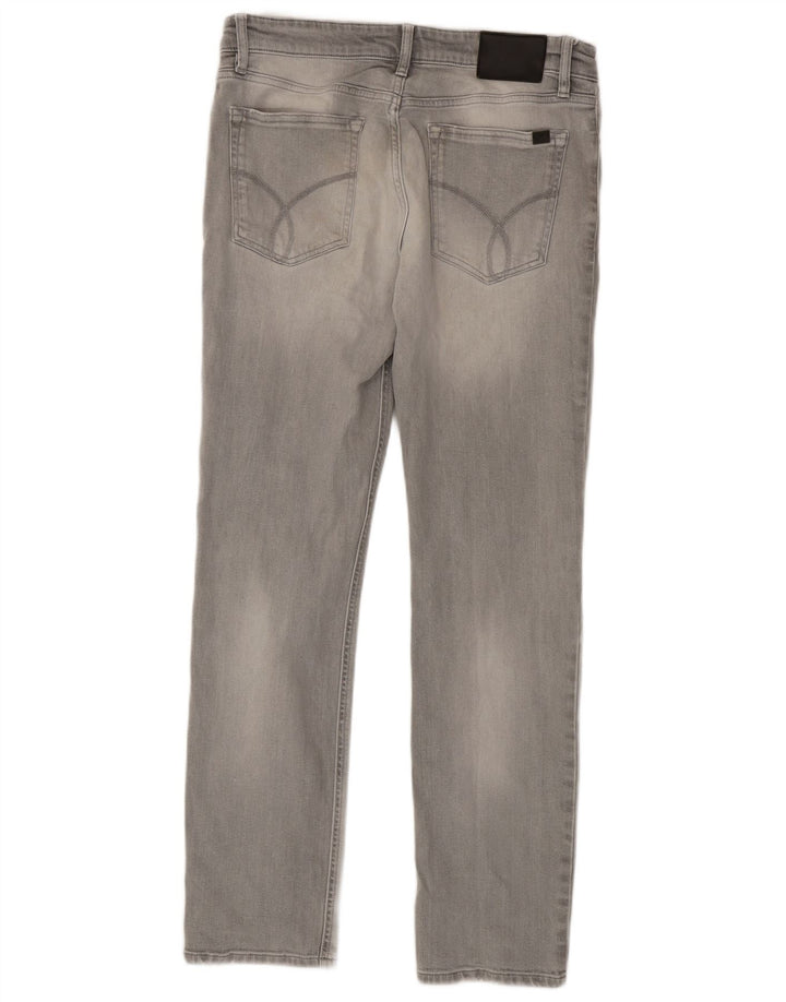 Calvin Klein Herre Slim Jeans W32 L32 Grå Bomuld