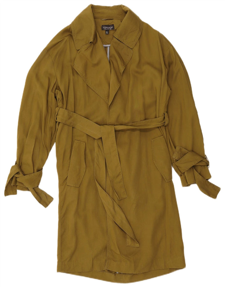 Topshop Dame Oversized Trench Coat UK 8 Small Khaki Lyocell