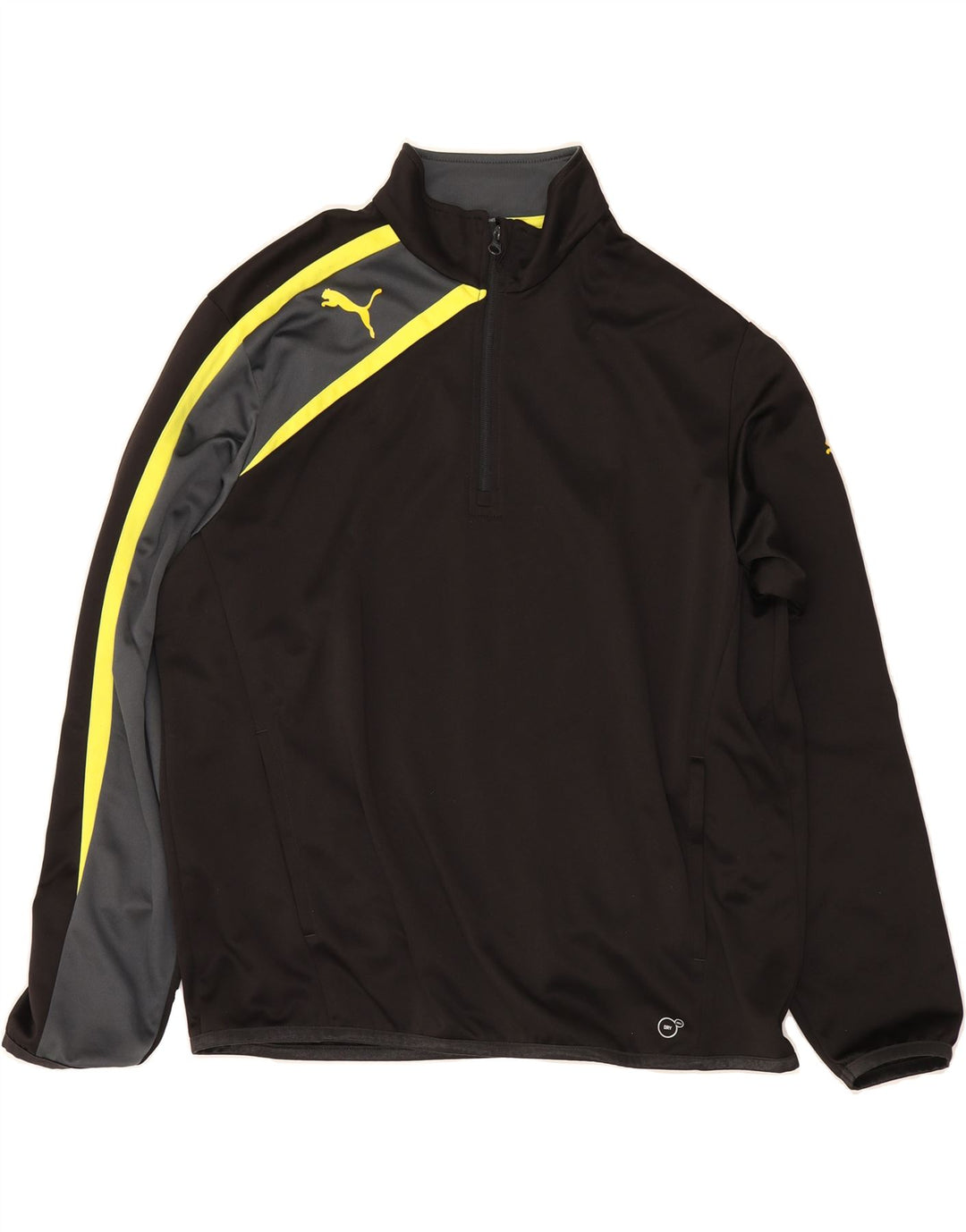 PUMA Womens Zip Neck Pullover Tracksuit Top UK 18 XL Black Colourblock Vintage Puma and Second-Hand Puma from Messina Hembry 