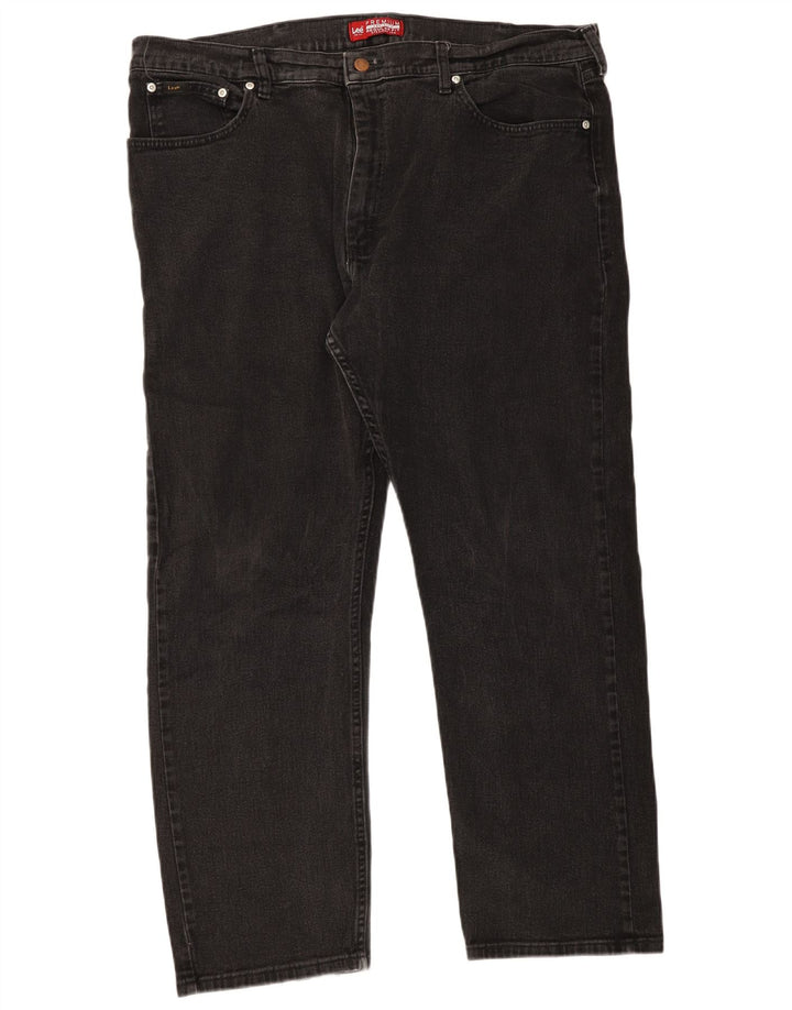 Lee Herre Regular Fit Straight Jeans W42 L30 Sort Bomuld