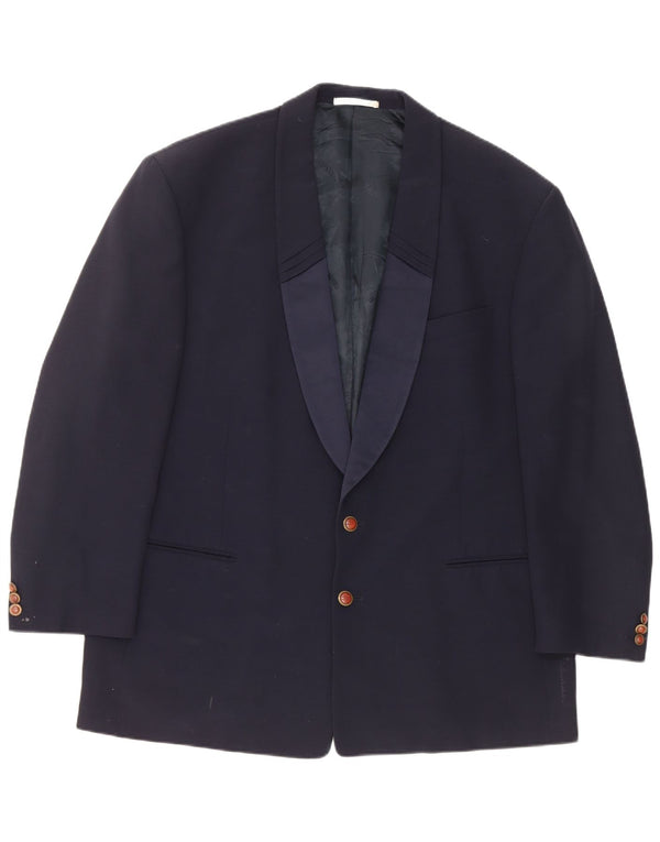 Carlo Pignatelli Mens 2 Button Blazer Jacket IT 58 4XL Navy Blue Wool