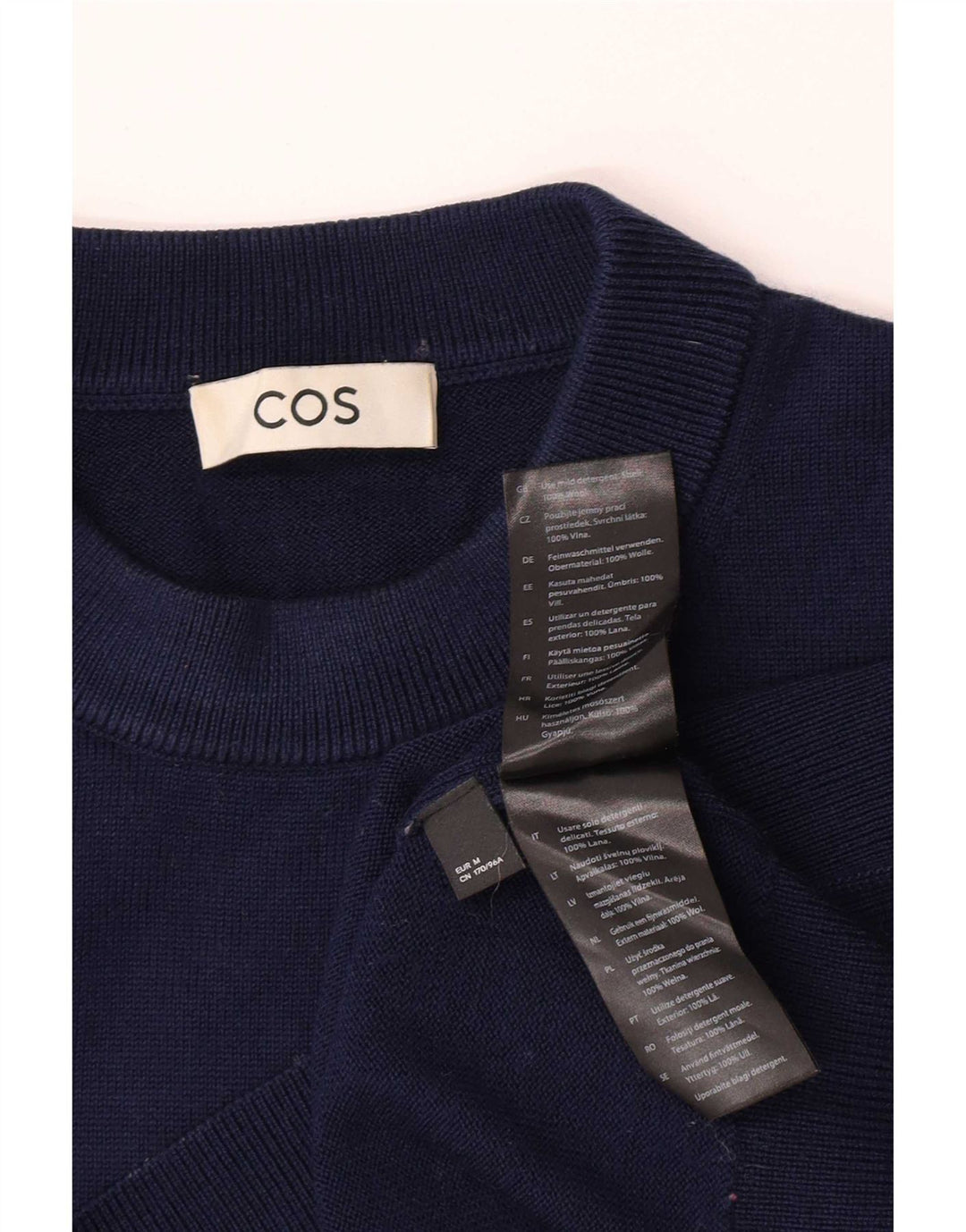 Cos Dame sweater med rund hals, medium marineblå uld