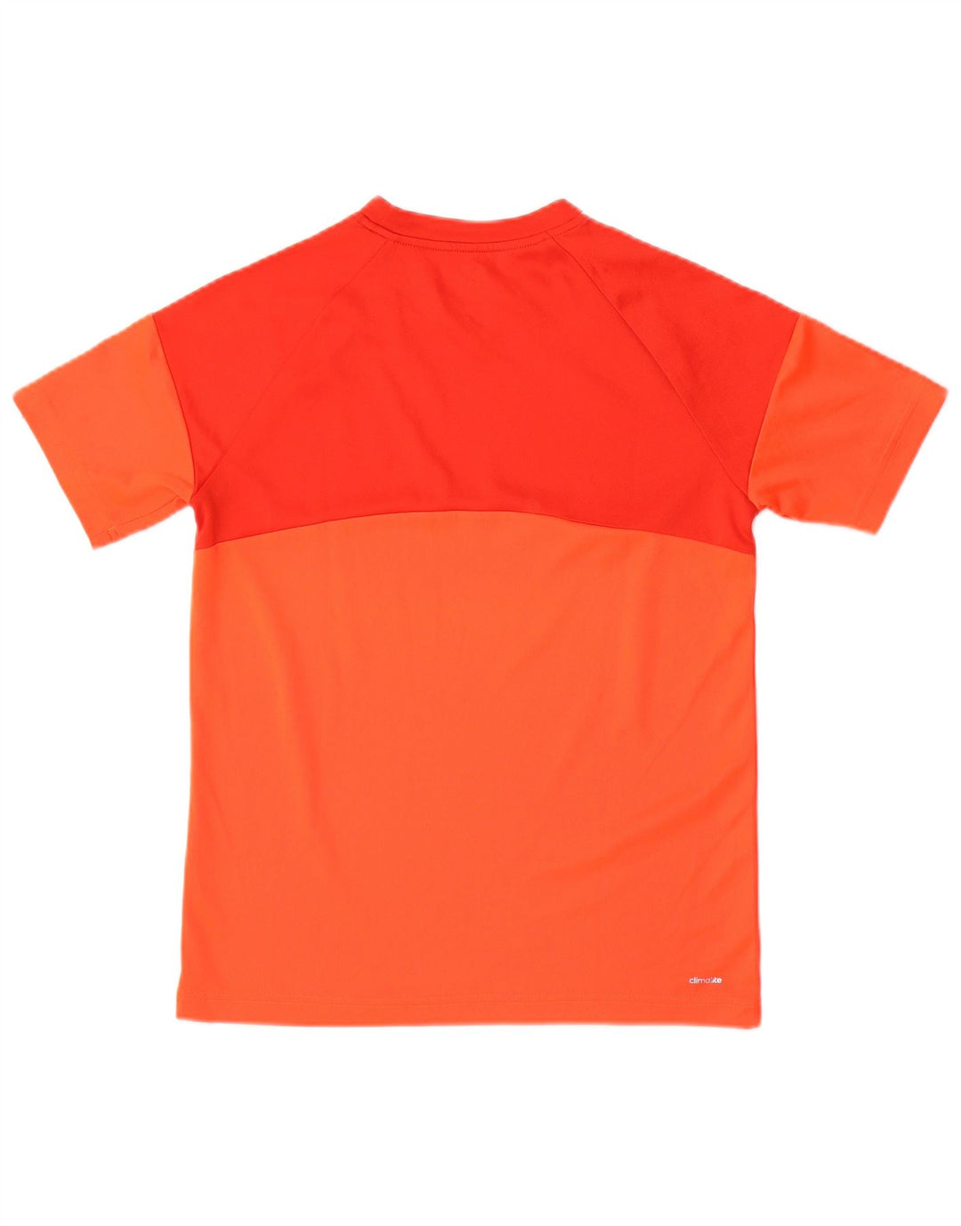 ADIDAS Boys Climalite T-Shirt Top 13-14 år Orange Colourblock