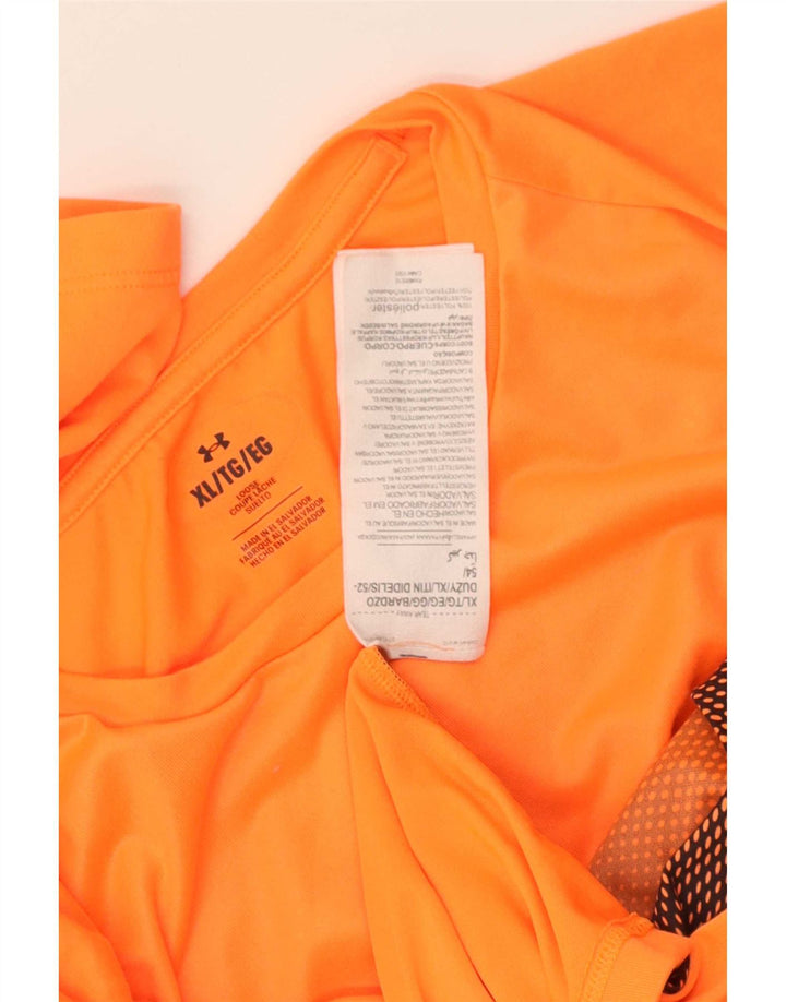 Under Armour Herre T-Shirt Top XL Orange Tie Dye Polyester