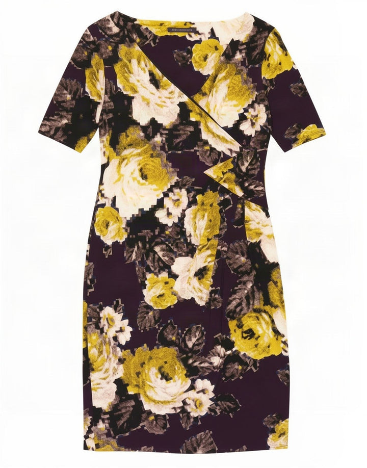 Marks & Spencer Womens Sheath Dress UK 12 Medium Purple Floral Polyester